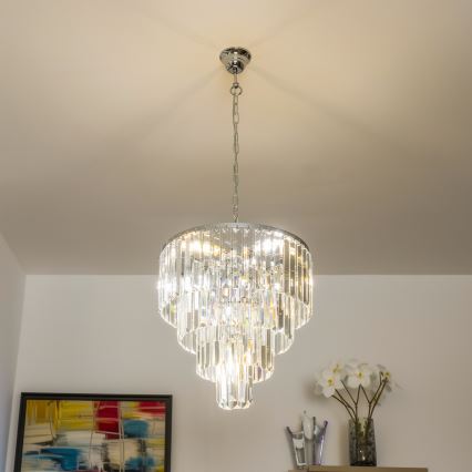 Brilagi - LED Кришталева люстра на ланцюгу MOZART 5xE14/40W/230V глянцевий хром