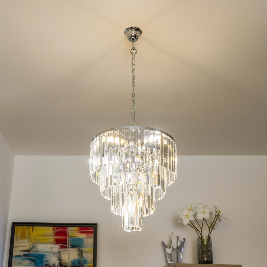 Brilagi - LED Кришталева люстра на ланцюгу MOZART 5xE14/40W/230V глянцевий хром