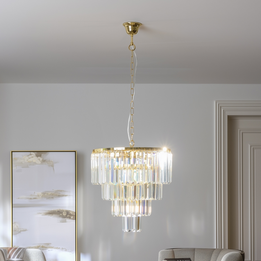 Brilagi - LED Кришталева люстра на ланцюгу MOZART 5xE14/40W/230V золотий