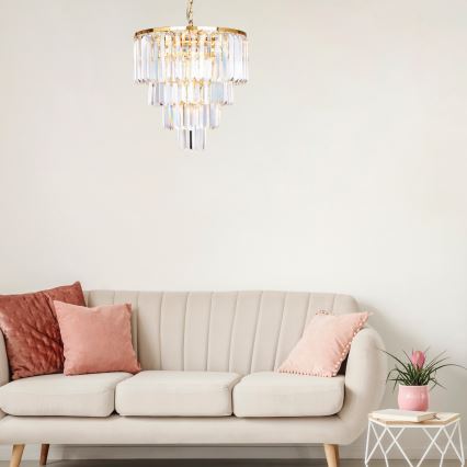 Brilagi - LED Кришталева люстра на ланцюгу MOZART 5xE14/40W/230V золотий