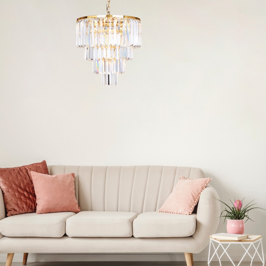 Brilagi - LED Кришталева люстра на ланцюгу MOZART 5xE14/40W/230V золотий