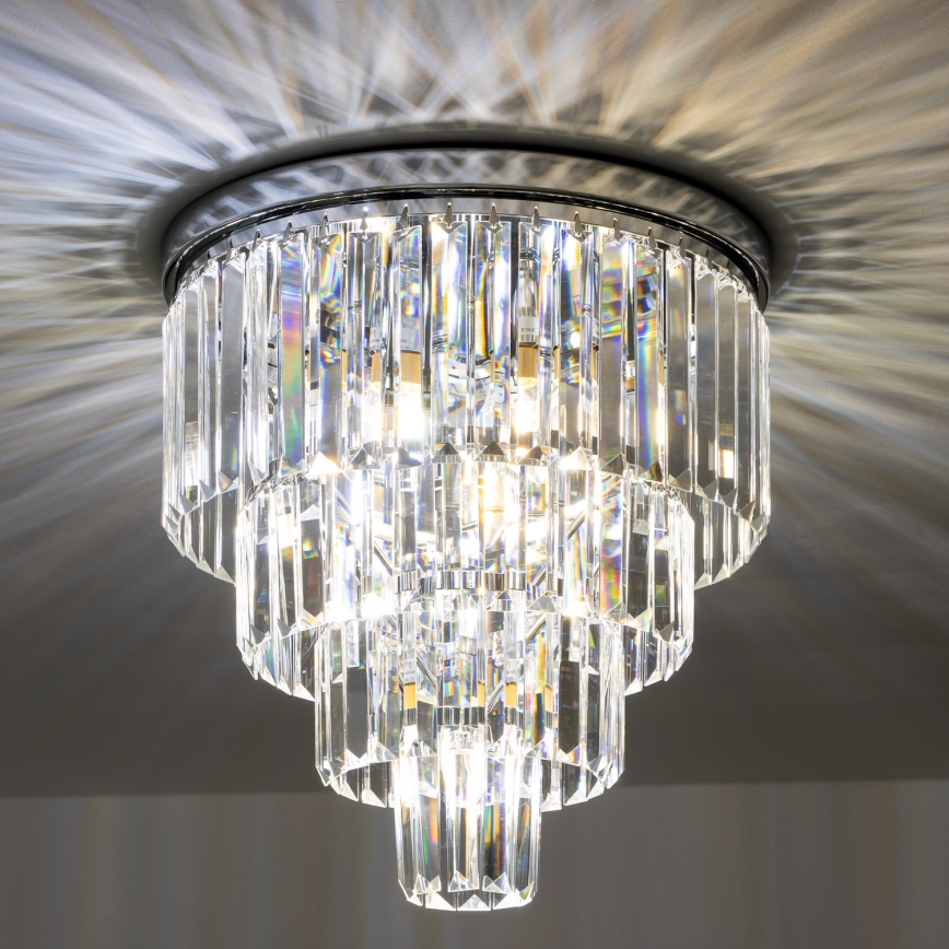 Brilagi - LED кришталевий стельовий світильник MOZART 5xE14/40W/230V Ø 40 см глянцевий хром