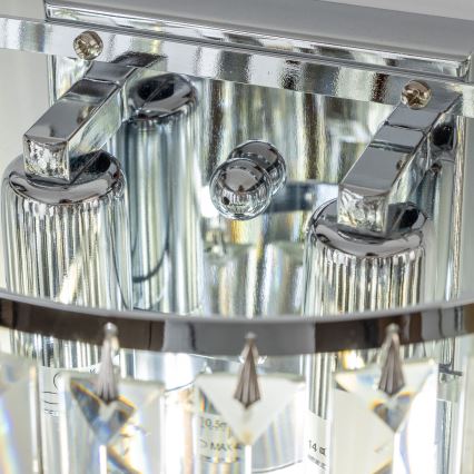 Brilagi - LED Кришталевий настінний світильник MOZART 2xE14/40W/230V глянцевий хром