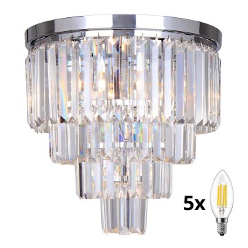 Brilagi - LED Кришталевий стельовий світильник MOZART 5xE14/40W/230V глянцевий хром