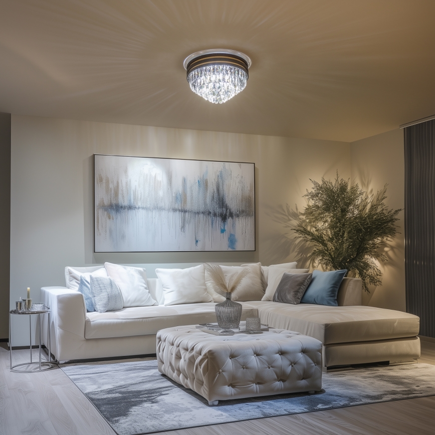 Brilagi - LED кришталевий стельовий світильник VELURE 5xE14/40W/230V, діаметр 46 см, чорний
