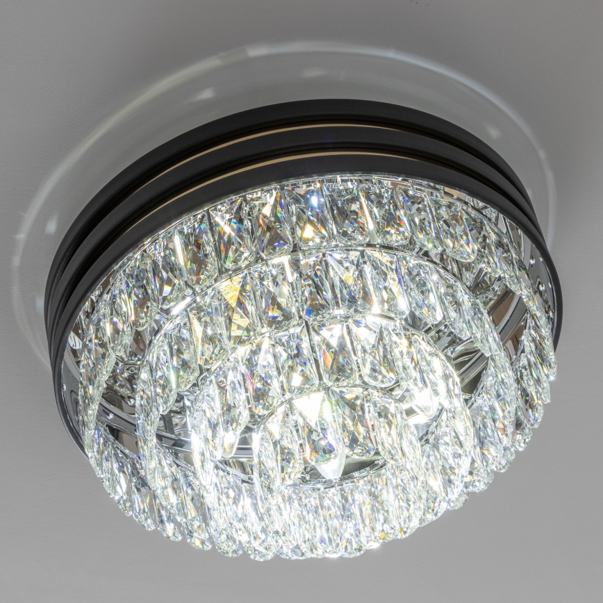 Brilagi - LED кришталевий стельовий світильник VELURE 5xE14/40W/230V, діаметр 46 см, чорний