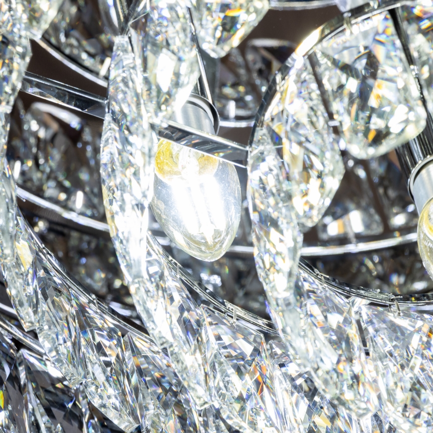 Brilagi - LED кришталевий стельовий світильник VELURE 5xE14/40W/230V, діаметр 46 см, чорний