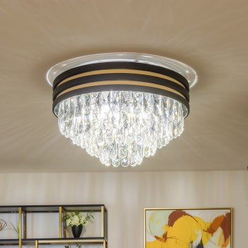 Brilagi - LED кришталевий стельовий світильник VELURE 5xE14/40W/230V, діаметр 46 см, чорний
