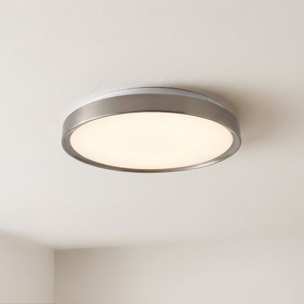 Brilagi - Диммируемый LED потолочный светильник FANCIA LED, 48 Вт, 230 В, 3000–6500 К, диаметр 39 см, серебристый + пульт дистанционного управления