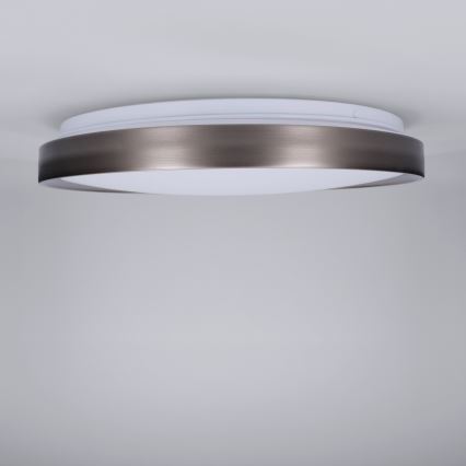 Brilagi - Диммируемый LED потолочный светильник FANCIA LED, 48 Вт, 230 В, 3000–6500 К, диаметр 39 см, серебристый + пульт дистанционного управления