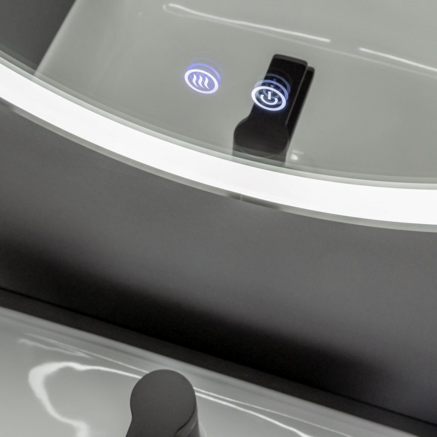 Brilagi - диммоване LED-дзеркало для ванної з підігрівом і підсвіткою ALU PRO LED/18W/230V Ø 60 см 3000/4000/6500K IP44 матовий хром CRI 90