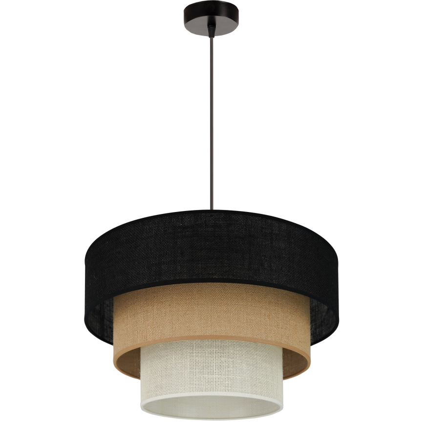 Brilagi - Люстра на тросі ASPEN LUNETA 1xE27/15W/230V діам. 45 см чорний/бежевий/кремовий