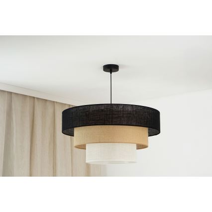 Brilagi - Люстра на тросі ASPEN LUNETA 1xE27/15W/230V діам. 60 см чорний/бежевий/кремовий