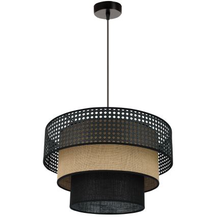 Brilagi - Люстра на тросе DAKOTA LUNETA 1xE27/15W/230V диам. 45 см черная/ротанг