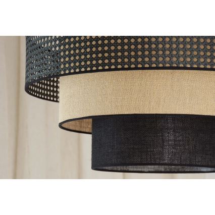 Brilagi - Люстра на тросе DAKOTA LUNETA 1xE27/15W/230V диам. 45 см черная/ротанг