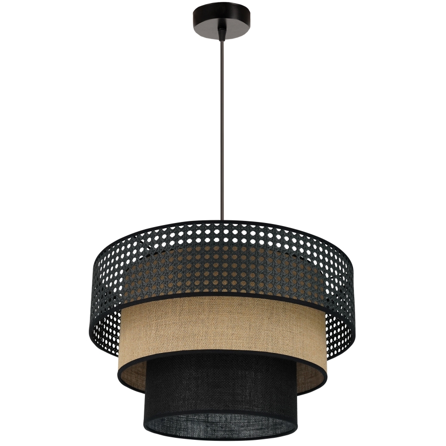Brilagi - Люстра на тросі DAKOTA LUNETA 1xE27/15W/230V діам. 45 см чорна/ротанг