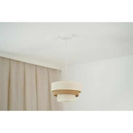 Brilagi - Люстра на тросі DENVER LUNETA 1xE27/15W/230V діам. 25 см бежевий/коричневий/кремовий