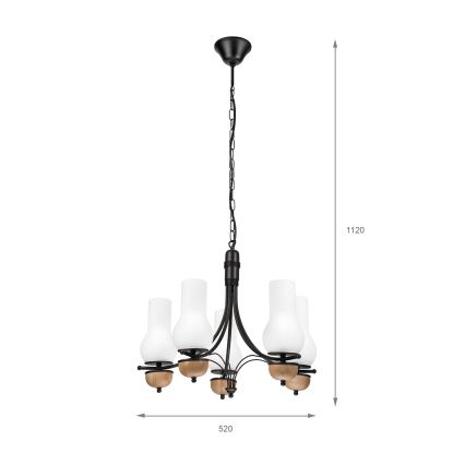 Brilagi - Люстра на цепи COTTAGE 5xE14/40W/230V бук/белый