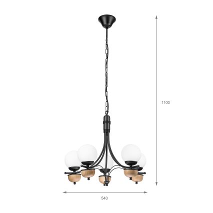 Brilagi - Люстра на цепи COTTAGE 5xG9/40W/230V бук/белый