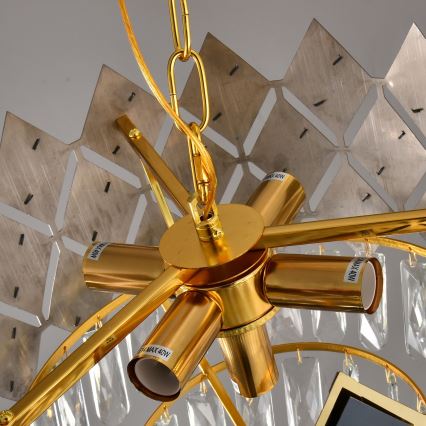 Brilagi - Люстра на цепи CRISTAL 5×E14/40 Вт/230 В диам. 38 см золотой/чёрный