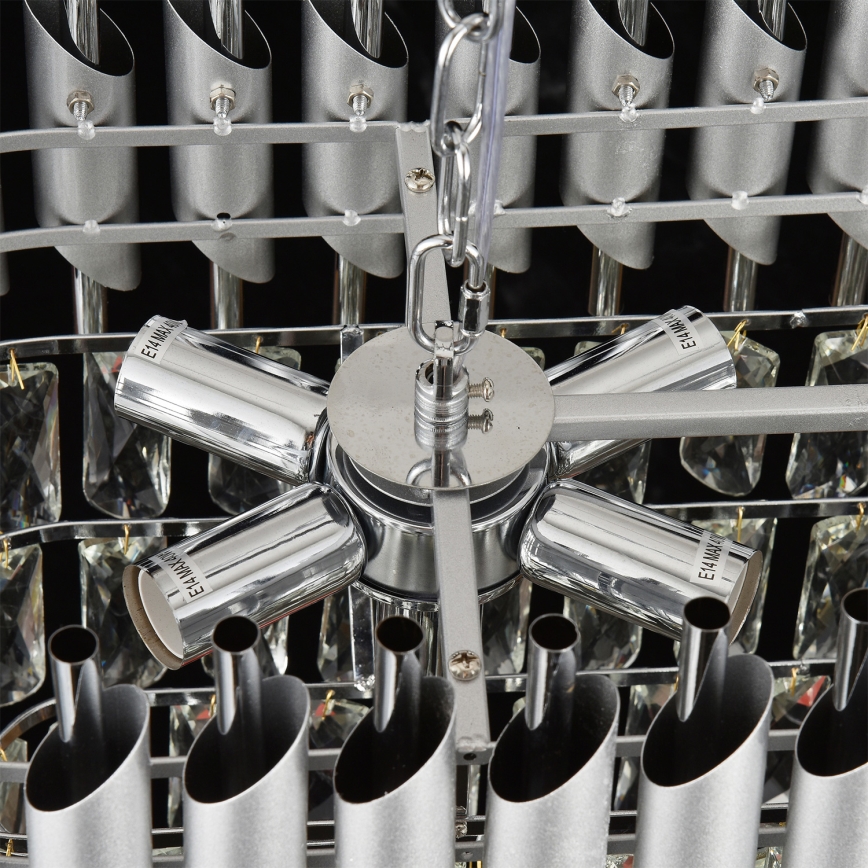 Brilagi - Люстра на цепи ECLIPSE 10xE14/10W/230V 78x28 см серебристая