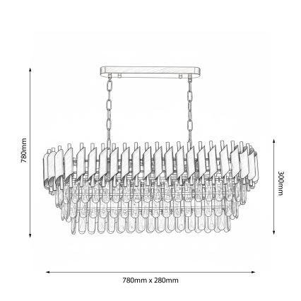 Brilagi - Люстра на цепи ECLIPSE 10xE14/10W/230V 78x28 см серебристая