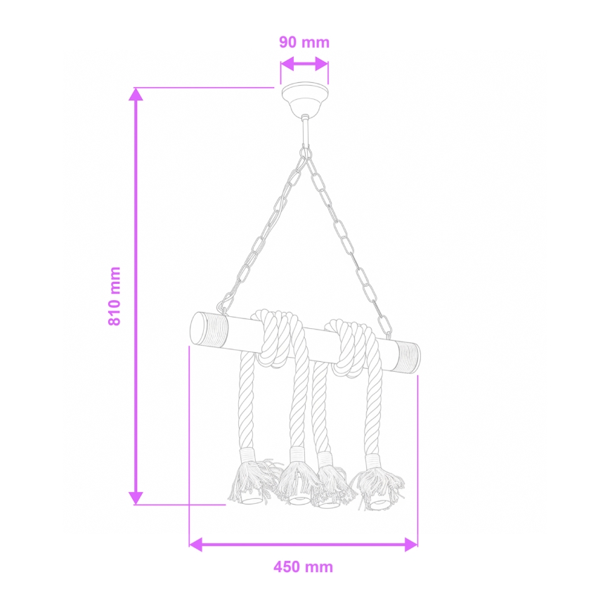 Brilagi - Люстра на цепи KOS 4xE27/60W/230V бук