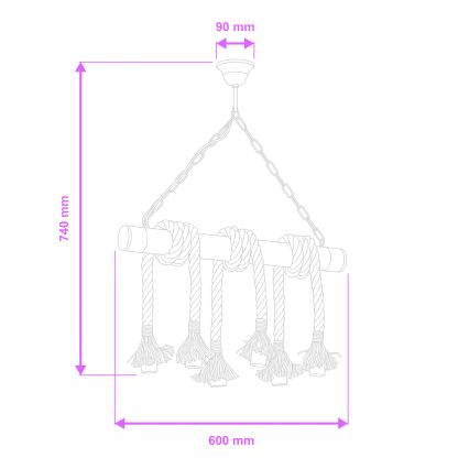 Brilagi - Люстра на цепи KOS 6xE27/60W/230V бук