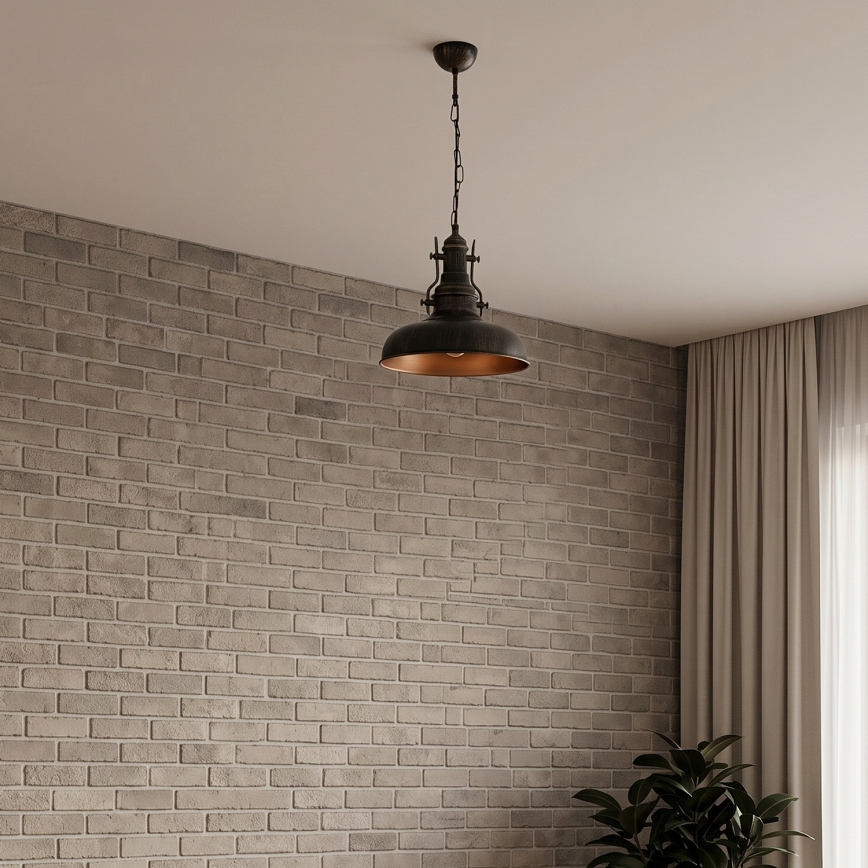 Brilagi - Люстра на цепи PYRONIC 1xE27/40W/230V диаметр 32 см бронза/патина