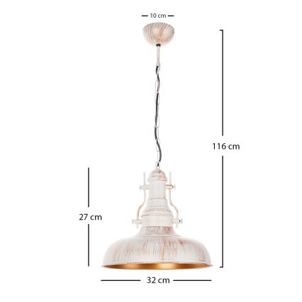 Brilagi - Люстра на цепи PYRONIC 1xE27/40W/230V, диаметр 32 см, кремовый/патина