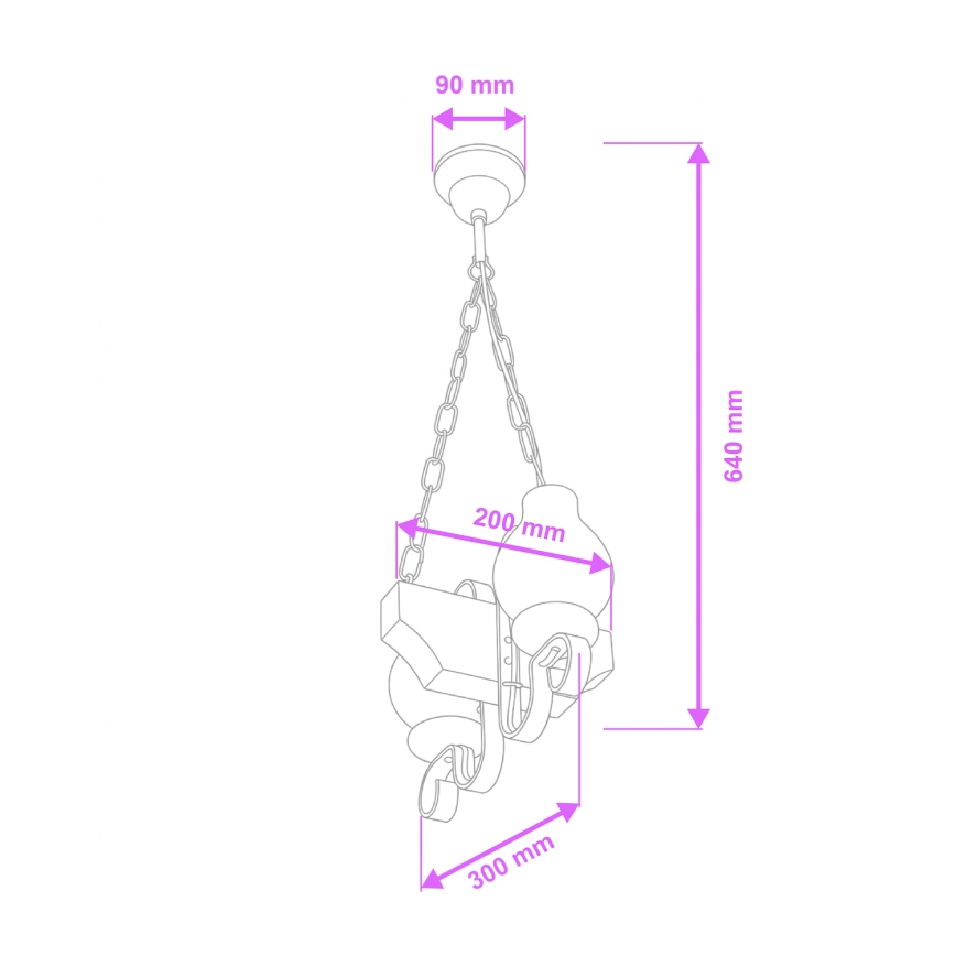 Brilagi - Люстра на цепи QUEEN 2xE14/40W/230V бук/орех