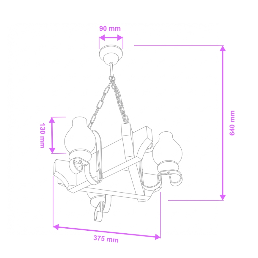 Brilagi - Люстра на цепи QUEEN 3xE14/40W/230V бук/орех