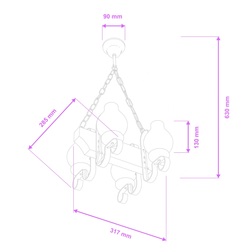 Brilagi - Люстра на цепи QUEEN 4xE14/40W/230V бук