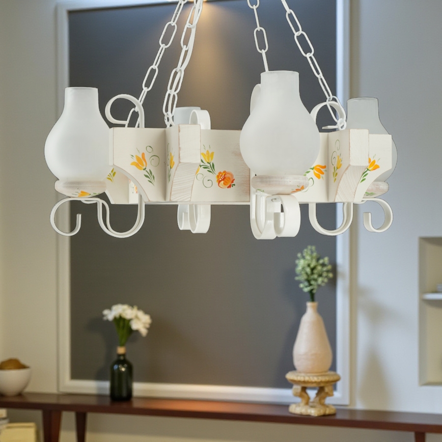 Brilagi - Люстра на цепи QUEEN 4xE14/40W/230V бук/кремовый