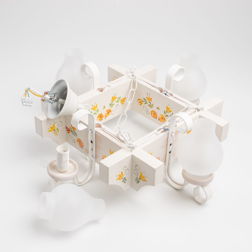 Brilagi - Люстра на цепи QUEEN 4xE14/40W/230V бук/кремовый