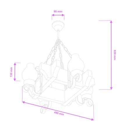 Brilagi - Люстра на цепи QUEEN 4xE14/40W/230V бук/кремовый
