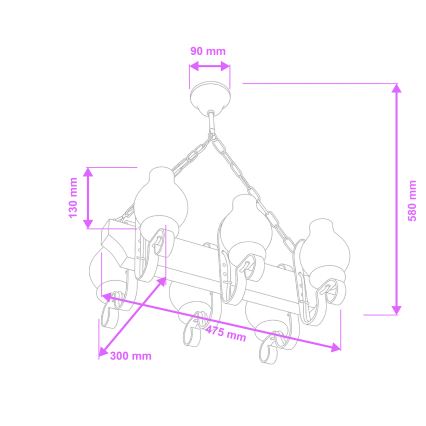 Brilagi - Люстра на цепи QUEEN 6xE14/40W/230V бук