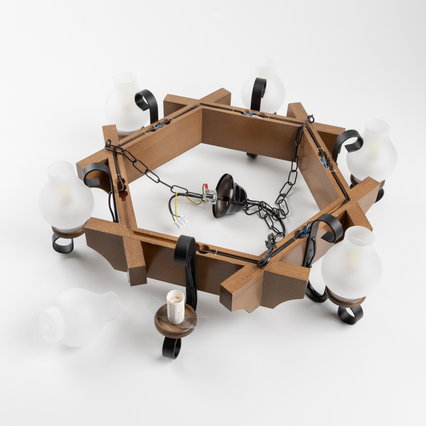 Brilagi - Люстра на цепи QUEEN 6xE14/40W/230V бук/орех