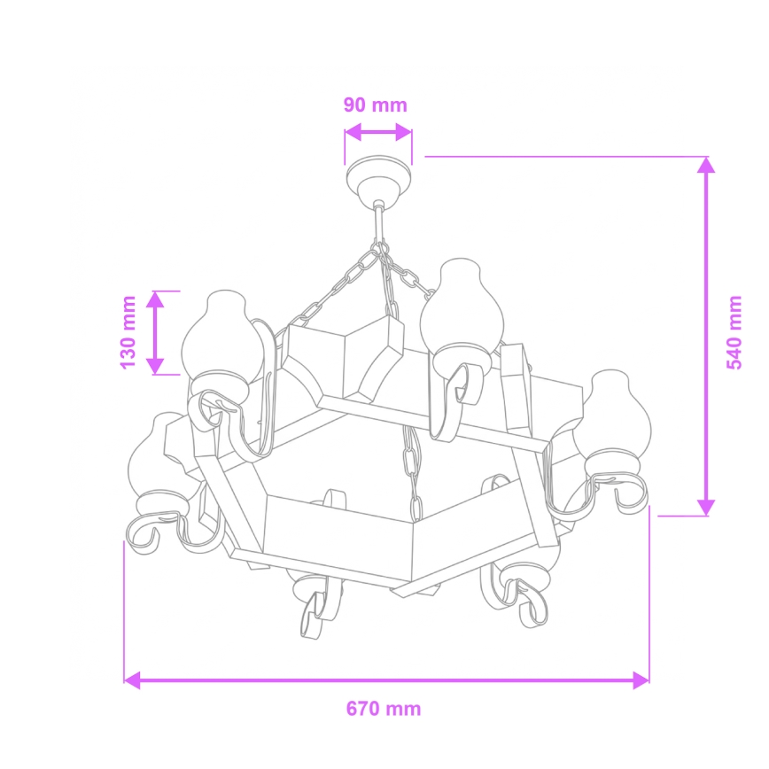 Brilagi - Люстра на цепи QUEEN 6xE14/40W/230V бук/орех