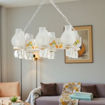 Brilagi - Люстра на цепи QUEEN 6xE14/40W/230V бук/кремовая