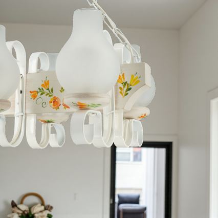 Brilagi - Люстра на цепи QUEEN 6xE14/40W/230V бук/кремовая