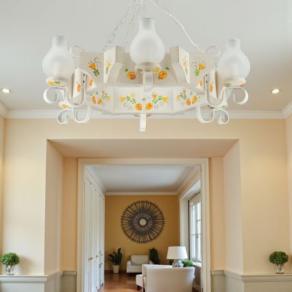 Brilagi - Люстра на цепи QUEEN 6xE14/40W/230V бук/кремовая