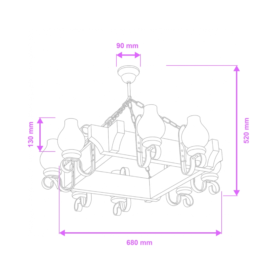 Brilagi - Люстра на цепи QUEEN 8xE14/40W/230V бук/орех