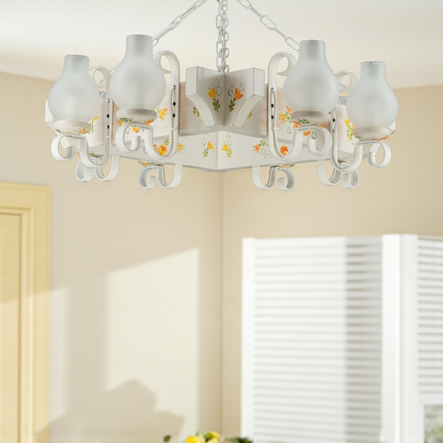 Brilagi - Люстра на цепи QUEEN 8xE14/40W/230V бук/кремовая