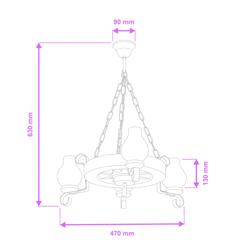 Brilagi - Люстра на цепи ROATA 3xE14/40W/230V бук/орех