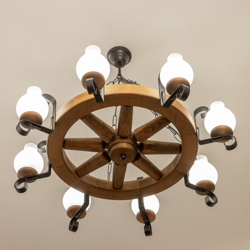 Brilagi - Люстра на цепи ROATA 8xE14/40W/230V диаметр 70 см бук