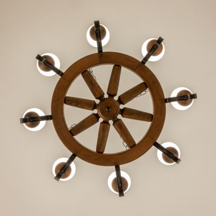 Brilagi - Люстра на цепи ROATA 8xE14/40W/230V диаметр 70 см бук