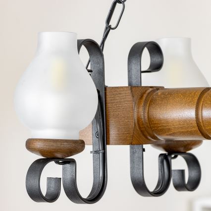 Brilagi - Люстра на цепи RUSTIC 4xE14/40W/230V бук/орех