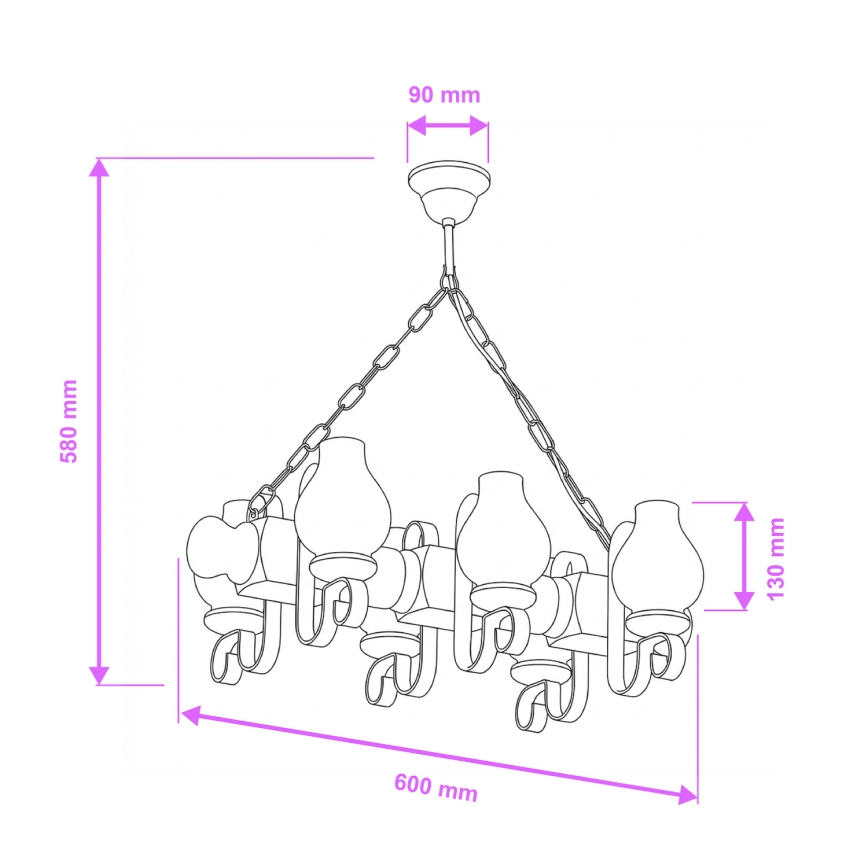 Brilagi - Люстра на цепи RUSTIC 6xE14/40W/230V бук/орех