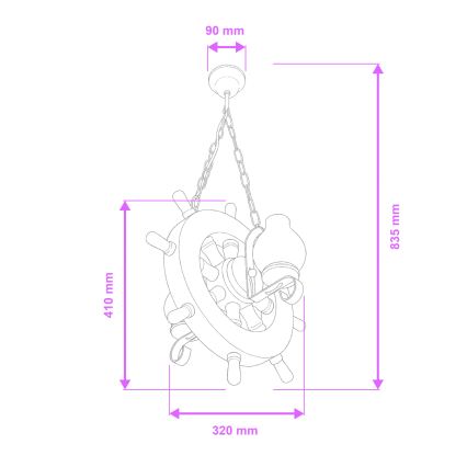 Brilagi - Люстра на цепи TIMONA 2xE14/40W/230V бук/орех